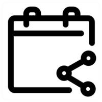 Share Calendar and share icon concept in black color vector
