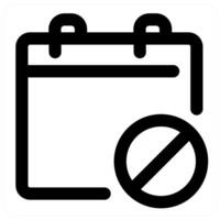Alert Calendar icon concept in black color vector
