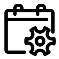 Setting Calendar and calendar icon concept in black color vector