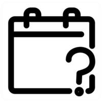 Calendar Query icon concept in black color vector