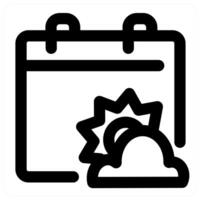 Weather Calendar icon concept in black color vector