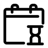 Calendar Time and time icon concept in black color vector