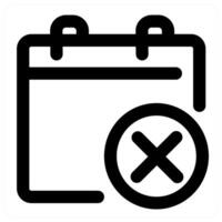 Wrong Calendar icon concept in black color vector