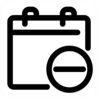 Remove Calendar icon concept in black color vector