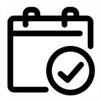 Approved Calendar icon concept in black color vector
