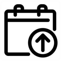 Upload Calendar icon concept in black color vector
