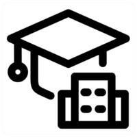 Graduation and diploma icon concept in black color vector