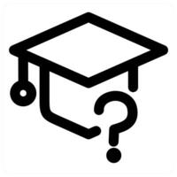 Query Graduation icon concept in black color vector