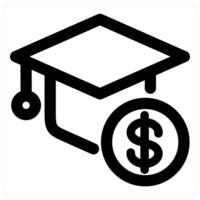 Finance Graduation icon concept in black color vector