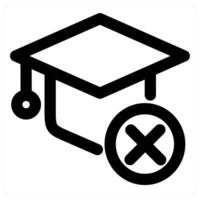 Wrong Graduation icon concept in black color vector
