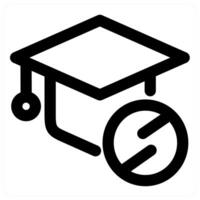 Prohibited Graduation icon concept in black color vector
