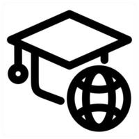 Global Graduation icon concept in black color vector