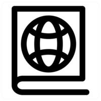 Global Book icon concept in black color vector