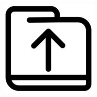 Upload Folder and upload icon concept in black color vector