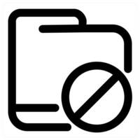Folder Prohibited icon concept in black color vector