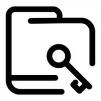 Folder Key icon concept in black color vector
