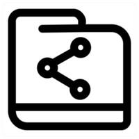 Share Folder icon concept in black color vector