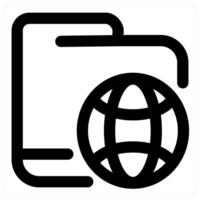 International Folder icon concept in black color vector
