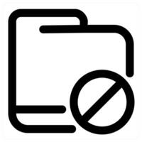 Folder Prohibited concept in black color vector