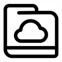 Cloud Folder icon concept in black color vector