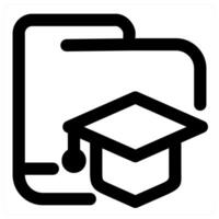 Graduation Folder icon concept in black color vector