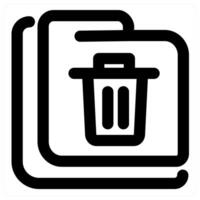 Trash Folder icon in black color vector