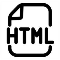 HTML File icon concept in black color vector