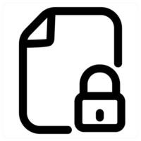 File Lock icon concept in black color vector