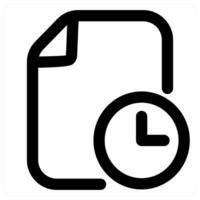 File Time and clock icon concept in black color vector