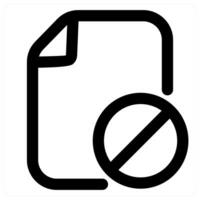 File Prohibited icon concept in black color vector