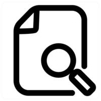 Search File and search icon concept in black color vector