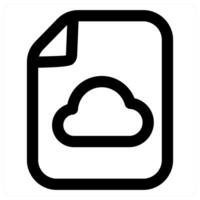 Cloud File icon concept in black color vector