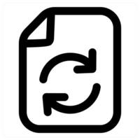 Refresh File icon concept in black color vector
