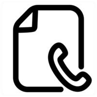 Calling File icon concept in black color vector