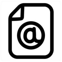 Email File icon concept in black color vector