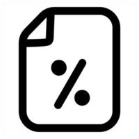 Discount File icon concept in black color vector