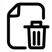 Trash File icon concept in black color vector