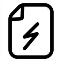 Power File icon concept in black color vector