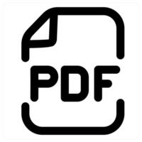 PDF File icon concept in black color vector
