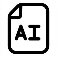 AI File icon concept in black color vector