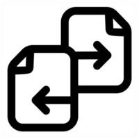 File Transfer and transfer icon concept in black color vector