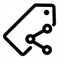 Share Tag icon concept in black color vector