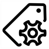 Setting Tag icon concept in black color vector