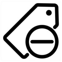 Remove Tag icon concept in black color vector