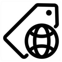 Global Tag icon concept in black color vector