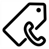 Calling Tag icon concept in black color vector