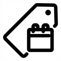 Calendar Tag icon concept in black color vector
