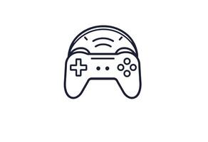 Wireless Game Controller Icon. A simple line-art icon of a wireless game controller vector