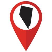 Nevada state map. Map of Nevada state on map pinpoint in red color vector