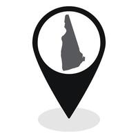 New Hampshire state map. Map of New Hampshire state on map pinpoint in black color vector